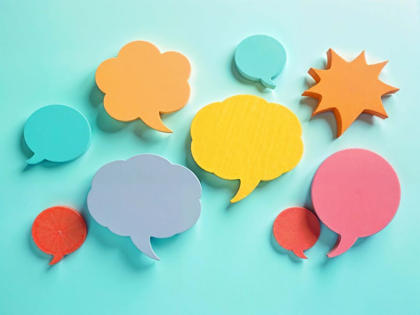 talk bubbles colorful blocks